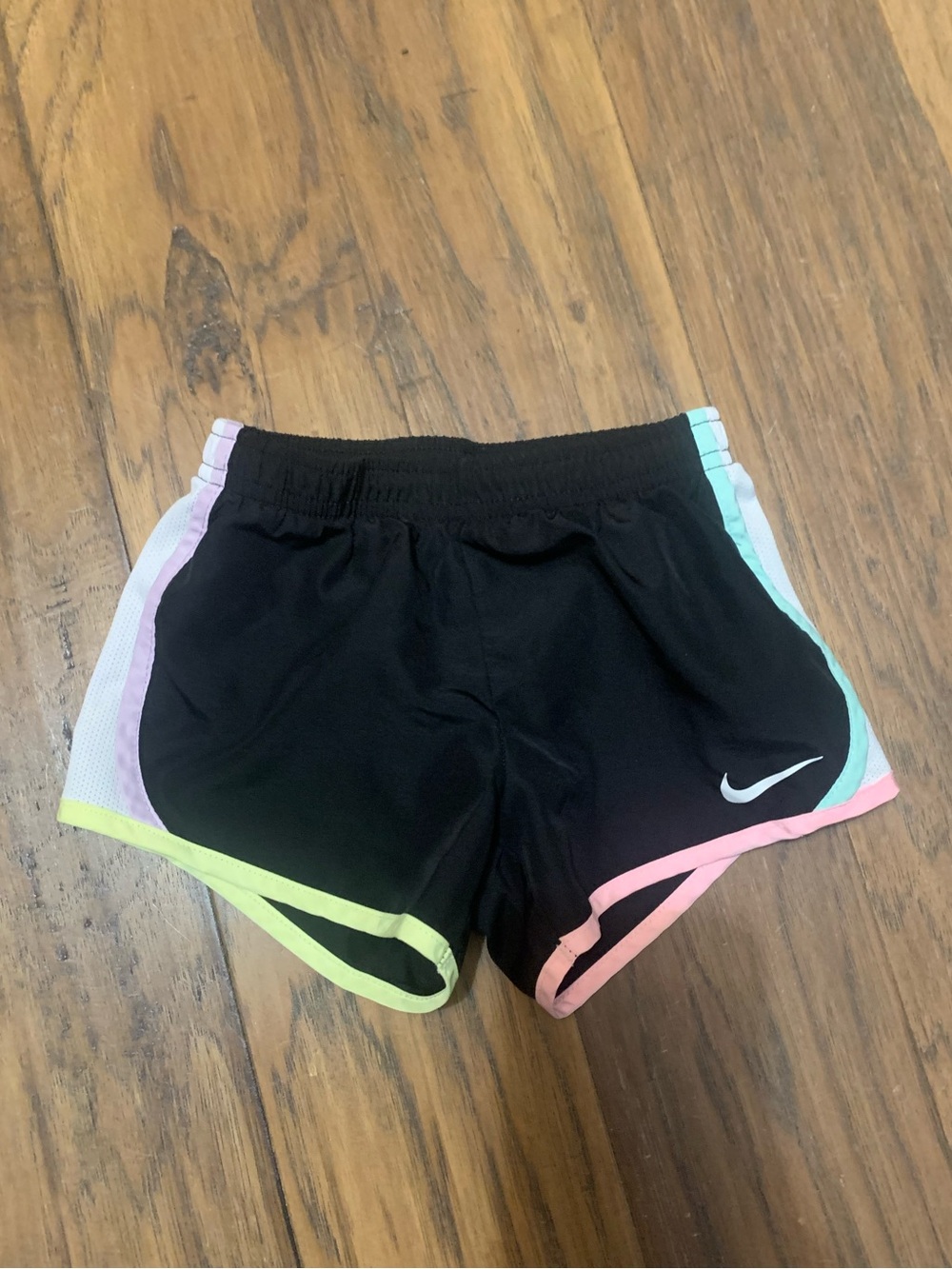 Nike Black Girls' Athletic Shorts with Pastel Color Trim